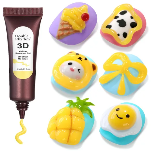 Miniatura 9 de Double Rhythm Gel de Uñas 3D de 0.5 Oz, Gel de Arte para Uñas, Gel de Escultura Sin Limpieza, Esmalte en Gel para Diseños de Uñas, Arte de Uñas DIY
