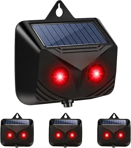 2026 Solar Nocturnal Animal Repellent Outdoor (4 Pack),Predator Eyes Coyote Deterrent & Skunk Repellent for Yard,Flashing Predator Lights Deer Fox