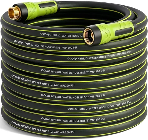 Miniatura 24 de Manguera de jardín de 3 x 5/8 pulgadas, manguera de agua resistente, flexible y duradera, resistente a las torceduras, ligera, manguera híbrida a