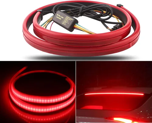 YM E-Bright Tira de luz de freno LED, tercer freno, 5 funciones, señales de giro secuenciales, luz de freno de montaje alto para camioneta,