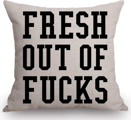 Swono Funda de almohada decorativa con cita divertida, recién salido de f CKS, funda de cojín decorativa para decoración del hogar, 18 x 18