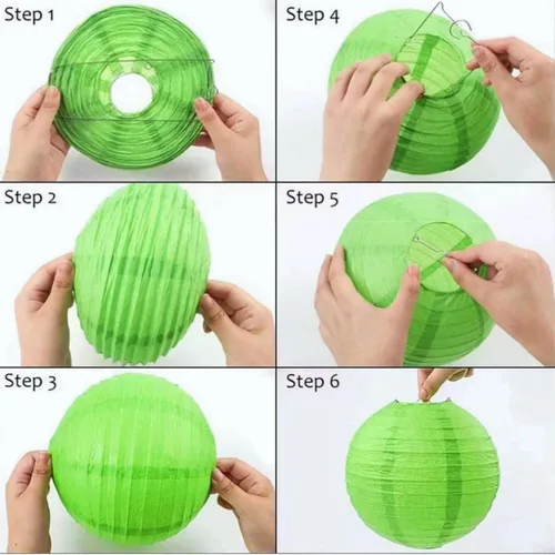 Miniatura 6 de Linternas de papel decorativas verdes y naranjas, 15 piezas, para colgar en fiestas de despedida de soltera, boda, cumpleaños, baby shower