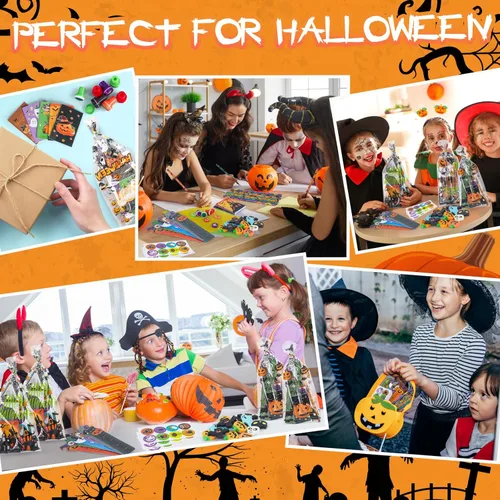 Miniatura 6 de Paquete de 30 artículos de papelería de fiesta de Halloween para el aula de niños, más de 240 piezas de bolsas de golosinas de Halloween a granel
