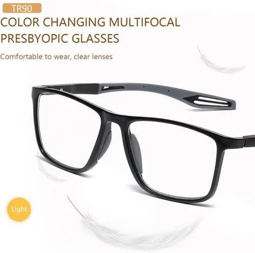 Miniatura 8 de Photochromic Progressive Multifocus Reading Glasses UV400 Spring Hinge Computer Anti Blue Light Eyewear for Men Women