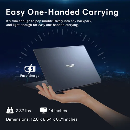 Miniatura 8 de ASUS Vivobook Go 14" FHD Business Laptop, Intel Celeron N4500, 4GB DDR4 RAM, 1.12TB Storage(128GB eMMC & 1TB Docking Station Set), Intel UHD