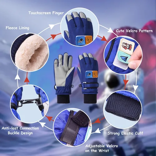 Miniatura 23 de Guantes de nieve para hombre y mujer, impermeables, para invierno, cálidos, para esquí, snowboard, guantes para mujer