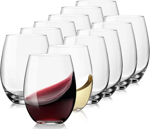 Miniatura 8 de Juego de 4 copas de vino tinto, grandes copas de cristal Burgundy sopladas a mano - ultra delgadas, ligeras para cata de vinos, 23.5 onzas, regalos