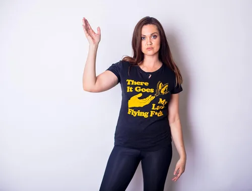 Miniatura 3 de Camiseta sarcástica divertida para mujer con texto en inglés There Goes My Last Flying F*ck