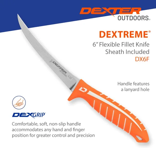 Miniatura 5 de Dexter Outdoors Cuchillo flexible de filete Dextreme de un solo filo de 6 pulgadas Incluye funda