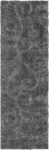 Miniatura 3 de SAFAVIEH Florida Shag Collection Alfombra Runner - 2'3" x 7', Gris, Diseño de Volutas, No Desprende Pelusa y Fácil de Limpiar, Pelo de Felpa