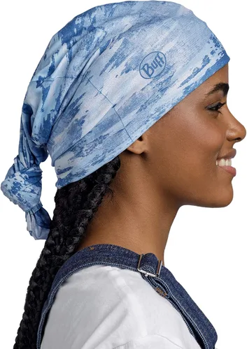 Miniatura 3 de BUFF CoolNet UV Polaina para el cuello, Protección solar UPF 50, Transpirable, Versátil, Mascarilla de secado rápido, Negro y Azul, Talla para Lazs