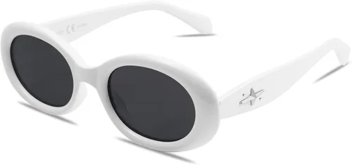 SOJOS Gafas de sol polarizadas ovaladas pequeñas retro para mujeres y hombres, estilo vintage de los años 90, protección UV400, gafas de sol