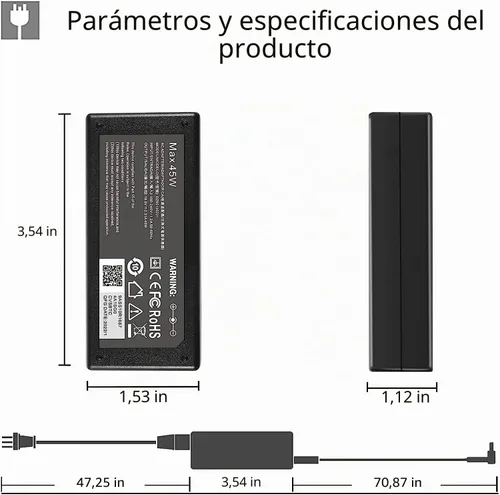 Miniatura 3 de 45W 19.5V 2.31A para cargador de laptop HP Punta azul, HP Pavilion x360 11 13 15, Zbook 14u G4 G5 15u 15 G3, 15-f111dx 15-f211wm 15-f233wm 15-f278nr