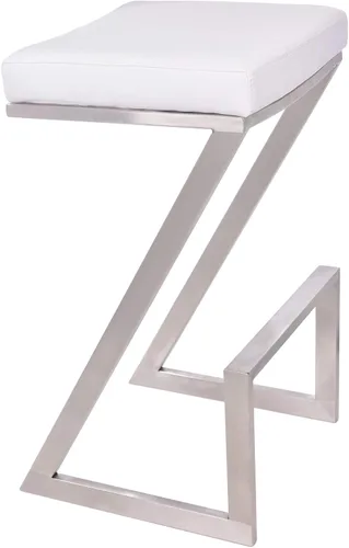 Miniatura 14 de Armen Living Atlantis Backless Faux Leather and Brushed Stainless Steel Bar Stool
