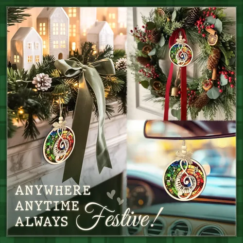 Miniatura 5 de Adornos de Navidad con notas musicales, diseño de piano de clave aguda, adorno de Navidad para amantes de la música, profesores, clubes, bandas