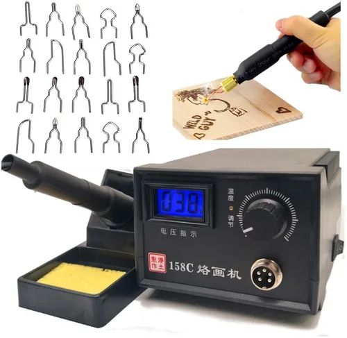 Herramienta de combustión de madera pirográfica, kit de quemado de madera para manualidades, herramientas para quemar leña, puntas de punta de