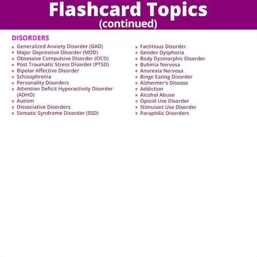 Miniatura 5 de Tarjetas flash de salud mental psiquiátrica - Sin pelusa - Solo información esencial para la escuela de enfermería - NCLEX ATI HESI Revisión 2026
