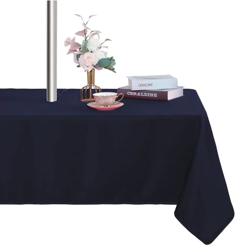 Miniatura 25 de Fitable Cubierta de Mesa Ovalada Oblonga para Exteriores e Interiores - Mantel Lavable Impermeable Sin Arrugas con Cremallera y Orificio para Beige
