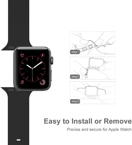 Miniatura 2 de Compatible con Apple Watch Band de 1.496 in 1.575 in 1.614 in 1.654 in 1.732 in 1.772 in 1.929 in, correa deportiva de silicona suave de repuesto