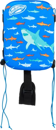 SwimWays Power Swimr - Chaleco de natación para piscina al aire libre para niños, flotador ajustable para entrenamiento de natación, talla M, tiburón
