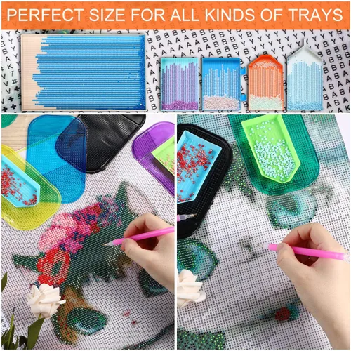 Miniatura 3 de Blulu 6 piezas de accesorios de pintura de arte de diamantes, herramientas antideslizantes, alfombrilla adhesiva, bandejas de pintura de diamante