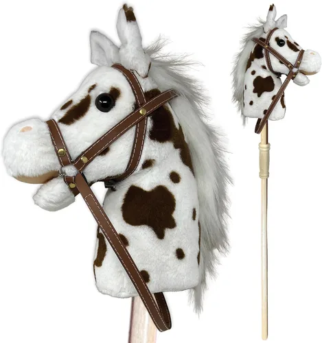 Miniatura 10 de Barra para Montar Caballo Nature Bound Barras de Caballo de Pasatiempo de Peluche Hechas a Mano Cabeza Cosida a Mano, Barra de Madera Resistente