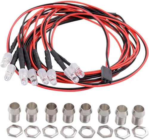 Miniatura 2 de ShareGoo - Kit de faros delanteros de luz LED de 8 leds, accesorios compatibles con Traxxas HSP Tamiya Redcat Axial SCX10 RC para automóvil, camión