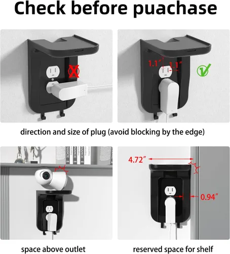 Miniatura 4 de suptek Estante de salida de pared, organizador de pared para el hogar, perfecto para baño, cocina, dormitorios, ideal para teléfono celular, altavoz