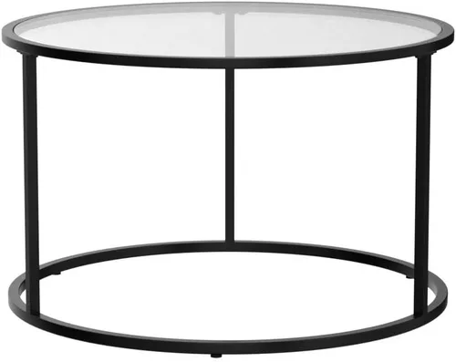 Miniatura 4 de SAYGOER Mesa de centro redonda de cristal para espacios pequeños, mesa central simple y moderna para sala de estar, oficina en casa, mesa auxiliar
