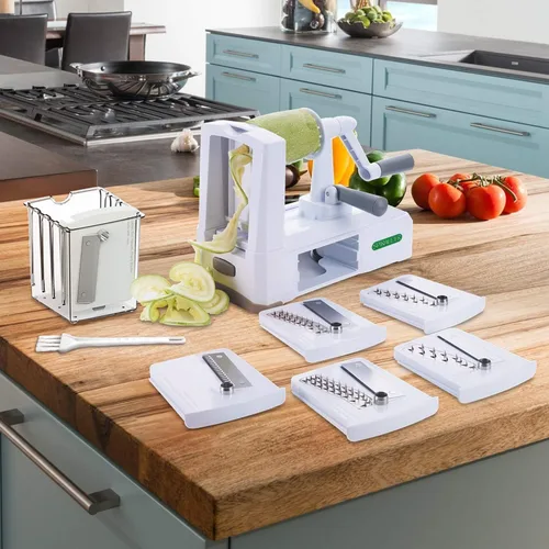 Miniatura 2 de Cortador de verduras de 5 cuchillas Spiralizer, el más fuerte y resistente, ideal para hacer pastas y espaguetis de verduras para comidas bajas