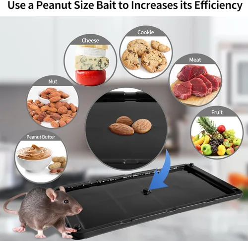 Miniatura 3 de LULUCATCH Trampa adhesiva para ratones, paquete de 12 trampas de pegamento grandes, precebadas, resistentes y no tóxicas, trampas para ratones