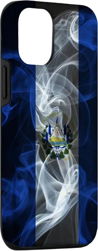 Miniatura 3 de Funda para iPhone 12/12 Pro Smoky El Salvador Bandera - Funda de Orgullo Salvadoreño Estilo Humo