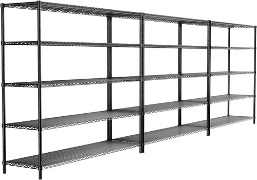 Miniatura 37 de Estantería de alambre resistente de 45 pulgadas de ancho x 20 pulgadas de profundidad x 47 pulgadas de alto, estante de almacenamiento de 3 niveles