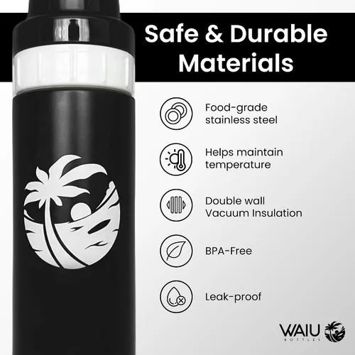 Miniatura 4 de Waiu - Biberón aislado de acero inoxidable de 4 onzas, mantiene las bebidas frías 24 horas, calientes 8 horas, sin BPA, aislado al vacío, biberón