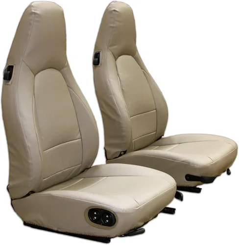 Miniatura 10 de Iggee Fundas de asiento delantero de piel sintética negra y gris diseñadas para Porsche 911 928 944 968 1985-1998 Negro/Gris