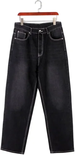 Miniatura 5 de BUYDUAL Pantalones de mezclilla holgados Y2k para hombre, ajuste holgado, estilo hip hop, vintage, holgados, pantalones de mezclilla de moda