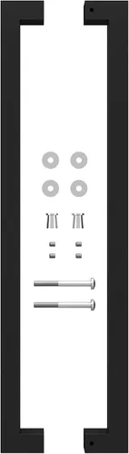 Miniatura 4 de BARNSMITH Manija de empuje para puerta de granero de 24 pulgadas, manija cuadrada de puerta comercial, forma rectangular de acero inoxidable