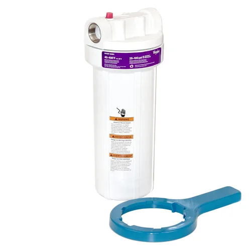 Whirlpool Carcasa para filtro de agua para toda la casa de 10 x 2.5 pulgadas, WHKF-DWH, entradas de acero inoxidable de 3/4 pulgadas, certificado
