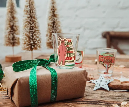 Miniatura 5 de Silver Buffalo A Christmas Story Quotes - Mini vasos de vaso de whisky de 2 onzas, juego de 4