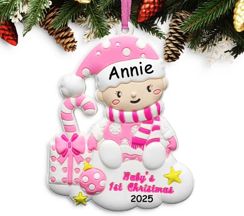 Miniatura 9 de Ornamento de Navidad 2025 del Primer Bebé Niño Personalizado Decoración de Bebé Niño Ornamento del Árbol de Navidad Primer Recuerdo Personalizado