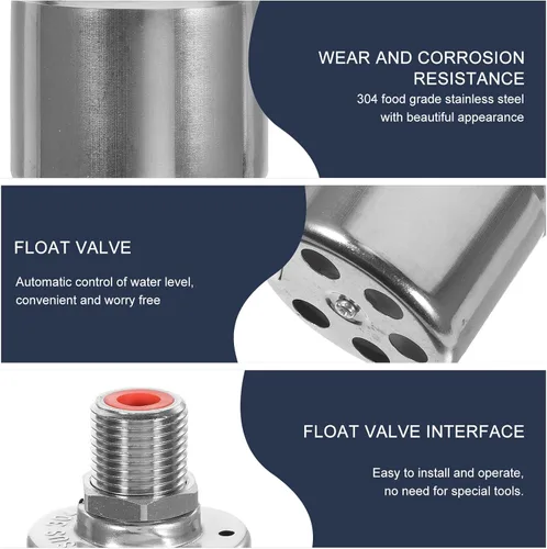 Miniatura 3 de Válvula de flotador de canal de agua de acero inoxidable Válvula automática de control de nivel de agua para tanques piscinas estanques entrada