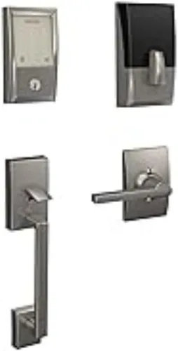 Schlage Encode Wi-Fi Smart Lock con juego de entrada Century para puerta delantera, níquel satinado