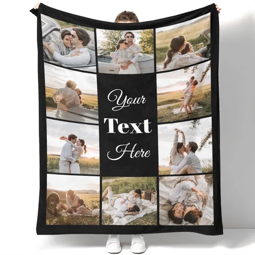 Miniatura 16 de Manta personalizada con fotos, mantas personalizadas con imagen para madre, padre, niños, hermana, amigos, parejas, cumpleaños, 1 foto, 30 x 40