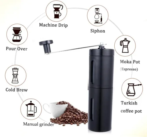 Miniatura 9 de Máquina de café ajustable manual portátil manivela máquina de café espresso portátil máquina de café expreso portátil molinillo de café concentrado
