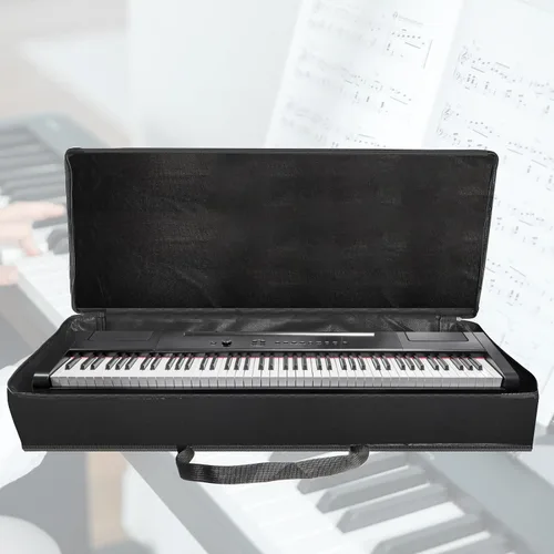 Miniatura 5 de Tosnail Funda para teclado de 61 notas, funda suave para piano acolchada con algodón de 0.236 in, funda para piano con asas y bolsillo grande, 39 x