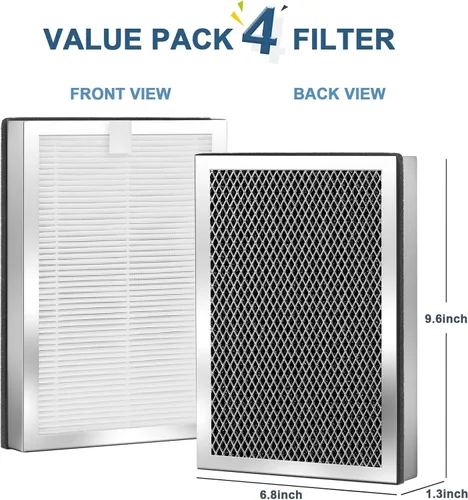 Miniatura 4 de Filtros de repuesto para purificador de aire, paquete de 4 unidades compatibles con filtros purificadores de aire de la serie 25 S1/W1/B1, filtros 3