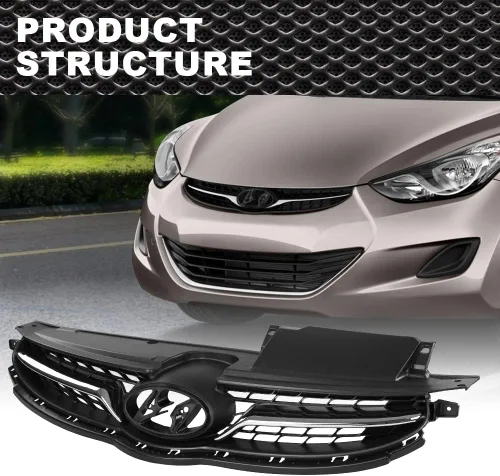 Miniatura 9 de CNNELL Rejilla compatible con Hyundai Elantra 2011 2012 2013