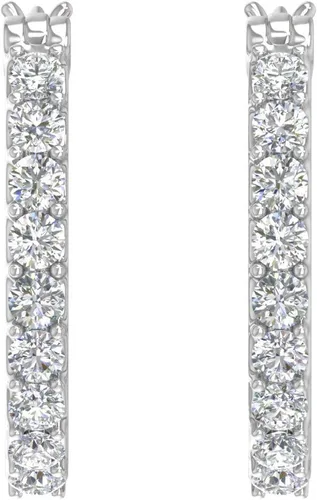 Miniatura 2 de Pendientes de aro con diamantes de 1 quilate en oro de 10 quilates o platino 950