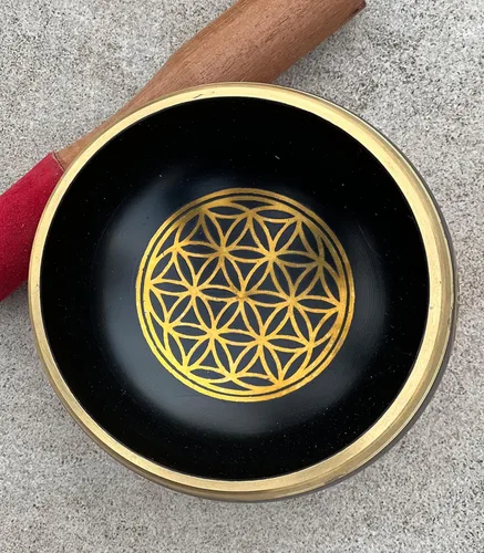 Miniatura 8 de Juego de cojines tibetanos con diseño de flor de la vida, para meditación, yoga, curación espiritual y atención plena, tamaño mediano (negro)