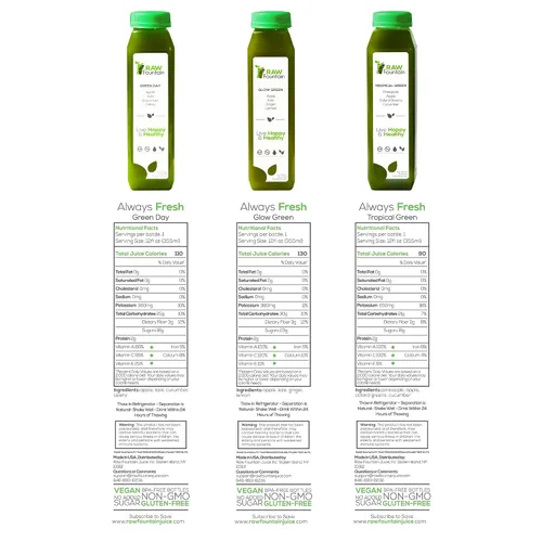 Miniatura 5 de Raw Fountain Limpieza de jugo verde de 5 días, crudo, desintoxicación vegana, jugos prensados en frío, 30 botellas de 12 onzas, 5 chupitos